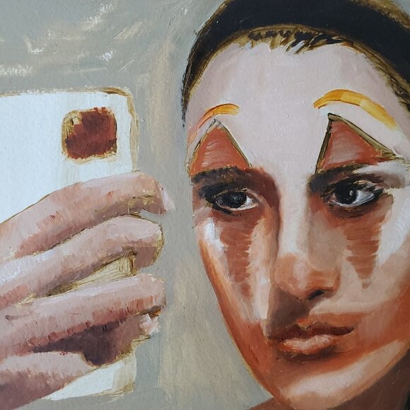 “Intimacy“ Original oil painting on Cradled Wood Panel 10"w x 8"h x 1.5"d - Picture 6 of 13